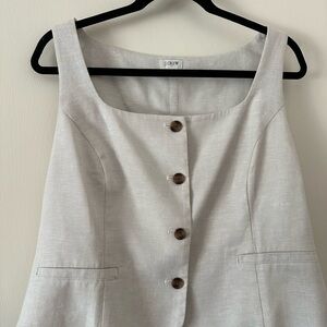 J. Crew Factory Light Beige Linen-Blend vest